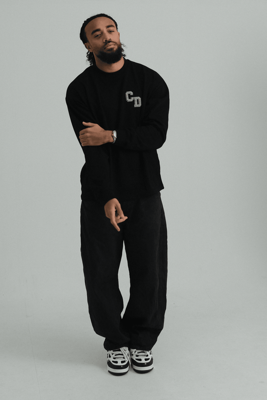 Cardair CD Logo Long Sleeve T shirt - Black — S — Side View