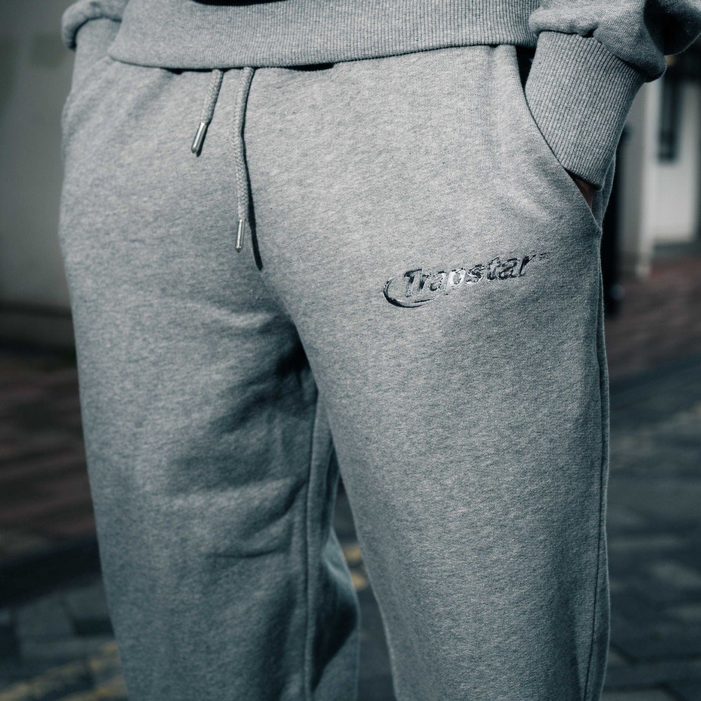 Trapstar Hyperdrive Monochrome Tracksuit 'Grey' — XXS — Top View
