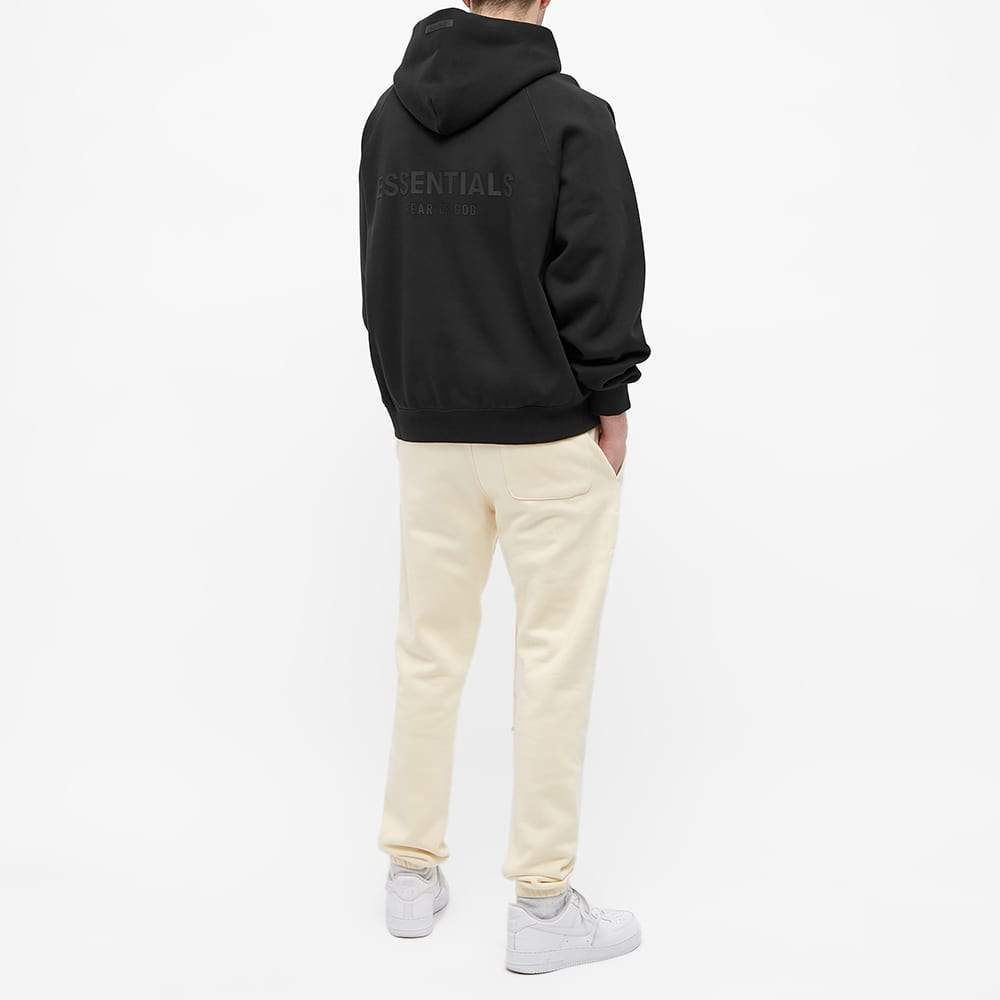 FEAR OF GOD ESSENTIALS Pull-Over Hoodie (SS21) Black/Stretch Limo — XXS — Detail View