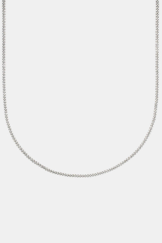 Cernucci Curb Chain - 2mm - White — 18" — Side View