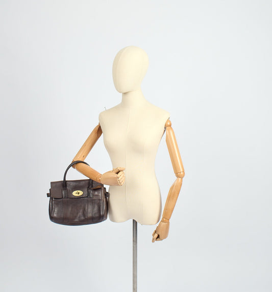 Mulberry Tote Bayswater- Small in Brown, Calfskin Leather — Side View