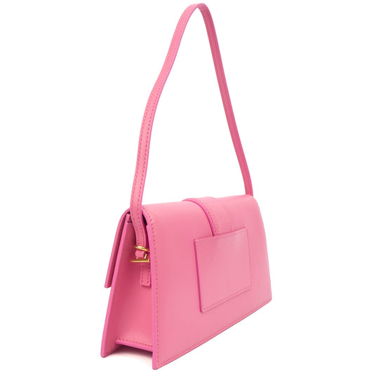 Jacquemus Shoulder Bag Le Bambino Long in Pink, Leather — Side View