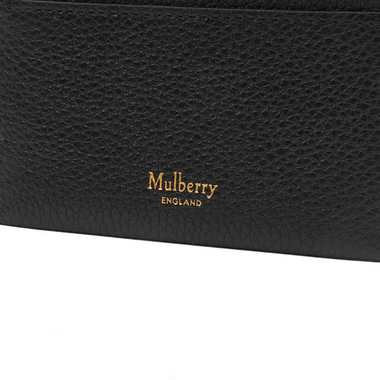 Mulberry Card Holder Card Holder in Black, Calfskin Leather — Side View
