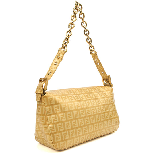 Fendi Shoulder Bag Baguette in Metallic, Patent Leather — Side View