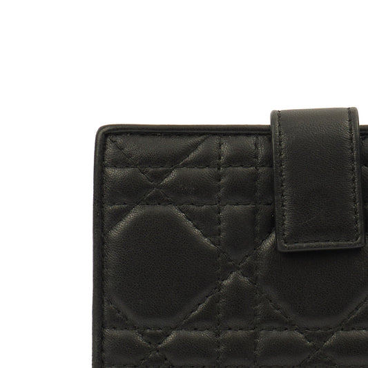 Christian Dior Wallet Wallet in Black, Leather — Side View