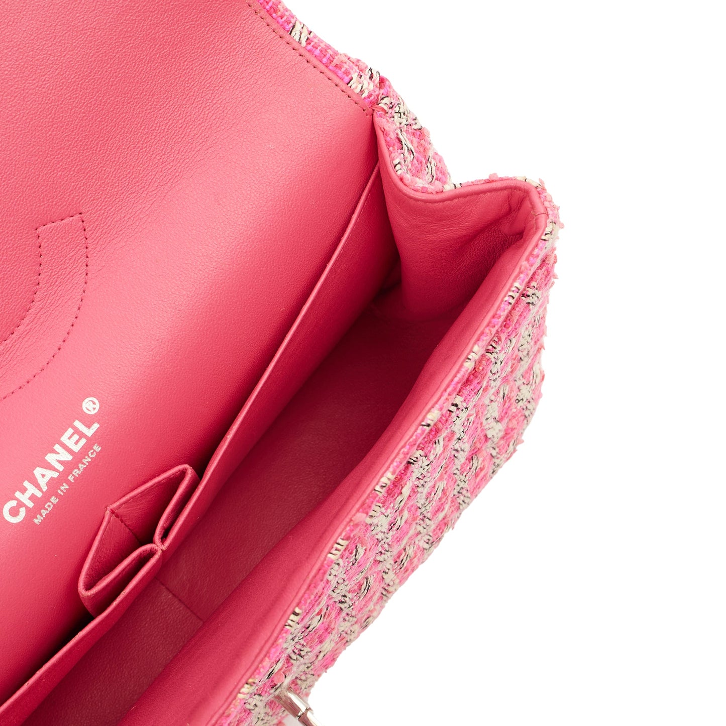 Chanel Shoulder Bag Classic Double Flap - Large in Pink, Tweed — Alternate View 10