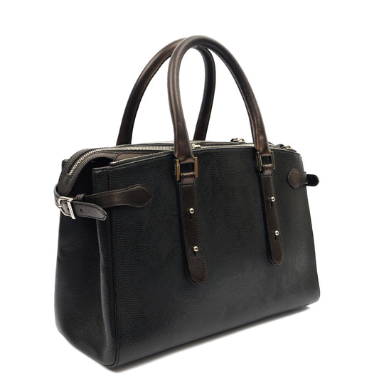 Aspinal of London Top Handle Brook Street in Black, Leather — Side View