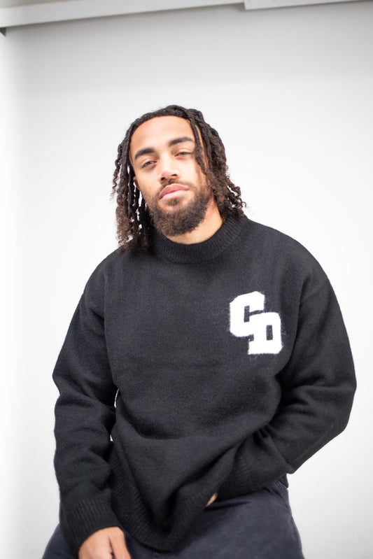 Cardair CD Logo Knit Sweater - Black — S — Side View