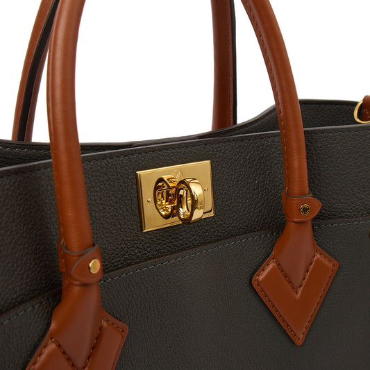 Louis Vuitton Tote On My Side in Monogram, Calfskin Leather — Side View