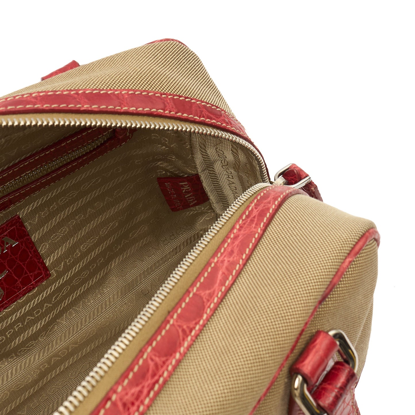 Prada Shoulder Bag Shoulder Bag in Red, Fabric — Alternate View 7