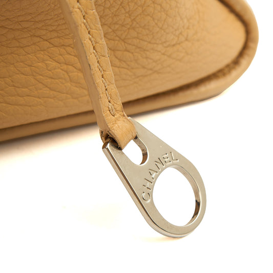 Chanel Top Handle Bowler in Cream, Calfskin Leather — Side View