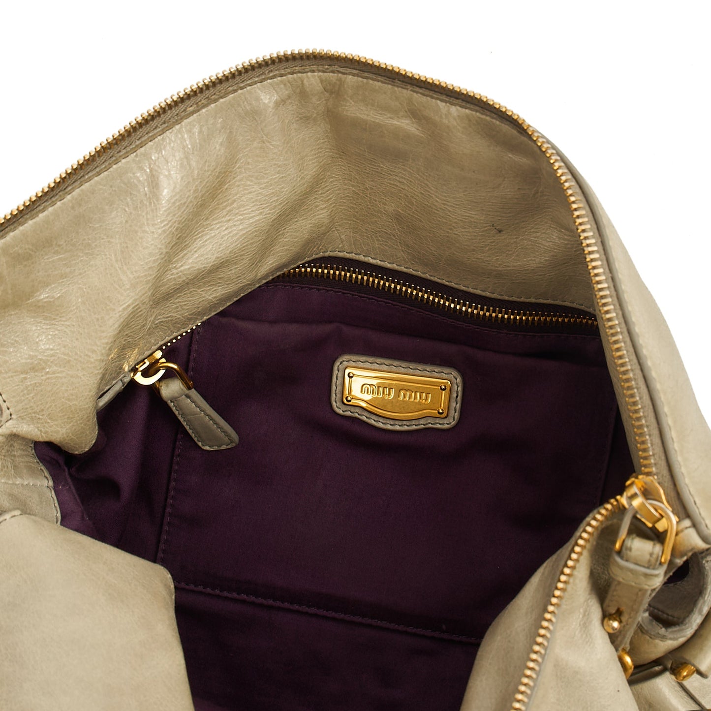 Miu Miu Tote in Grey, Exotic Effect Leather — Alternate View 22