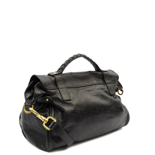 Mulberry Satchel Alexa in Black, Leather — Side View