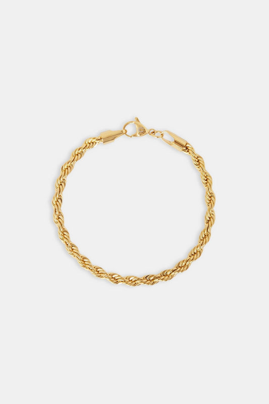 Cernucci 5mm Rope Bracelet - Gold — 7" — Side View