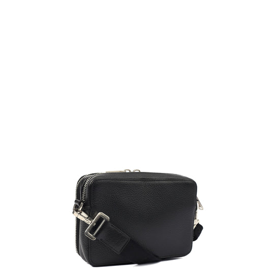 Christian Dior Cross Body Shoulder Bag in Black, Leather — Side View