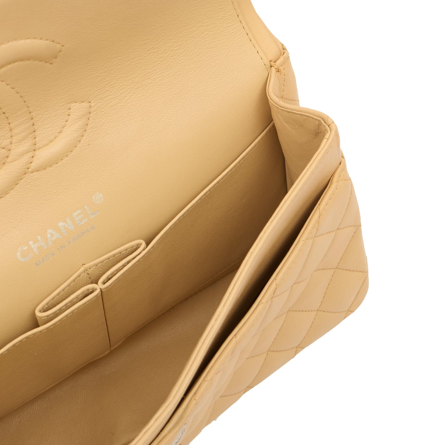 Chanel Shoulder Bag Classic Double Flap - Medium in Neutral, Lambskin Leather — Alternate View 20