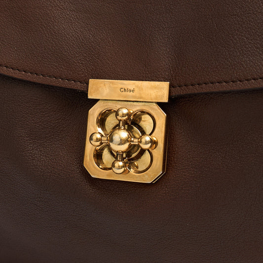 Chloe Satchel Elsie Satchel in Brown, Leather — Side View