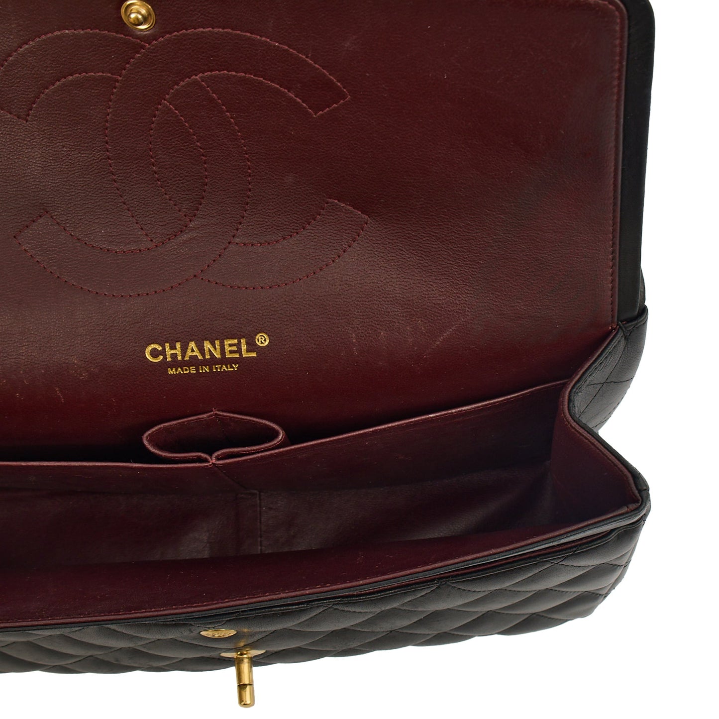 Chanel Shoulder Bag Classic Double Flap - Large in Black, Lambskin Leather — Alternate View 12