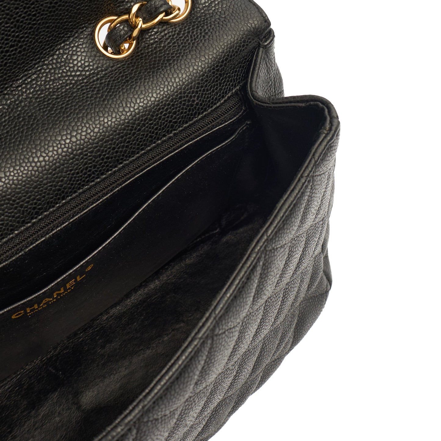Chanel Shoulder Bag Classic Single Flap - Maxi in Black, Caviar Leather — Alternate View 12