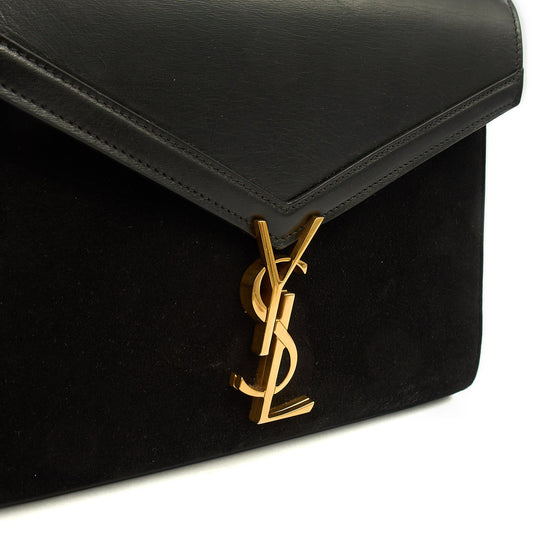 Saint Laurent Top Handle Cassandra Top Handle - Medium in Black, Leather — Side View