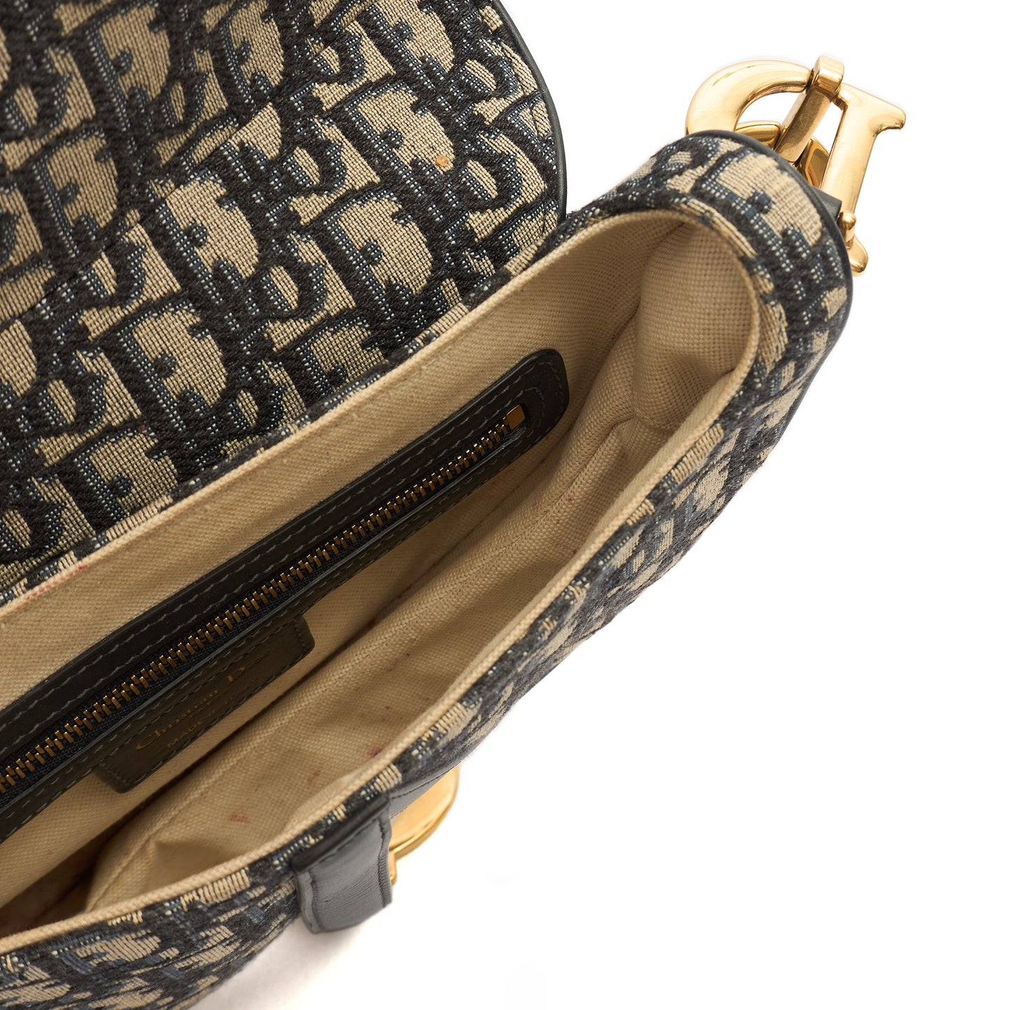 Christian Dior Shoulder Bag Saddle Bag in Blue, Dior Oblique Embroidery — Alternate View 8