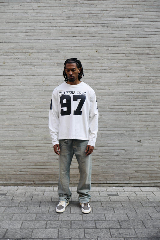 PLAYERS ONLY ECRU JERSEY LONG SLEEVE — Small — Side View