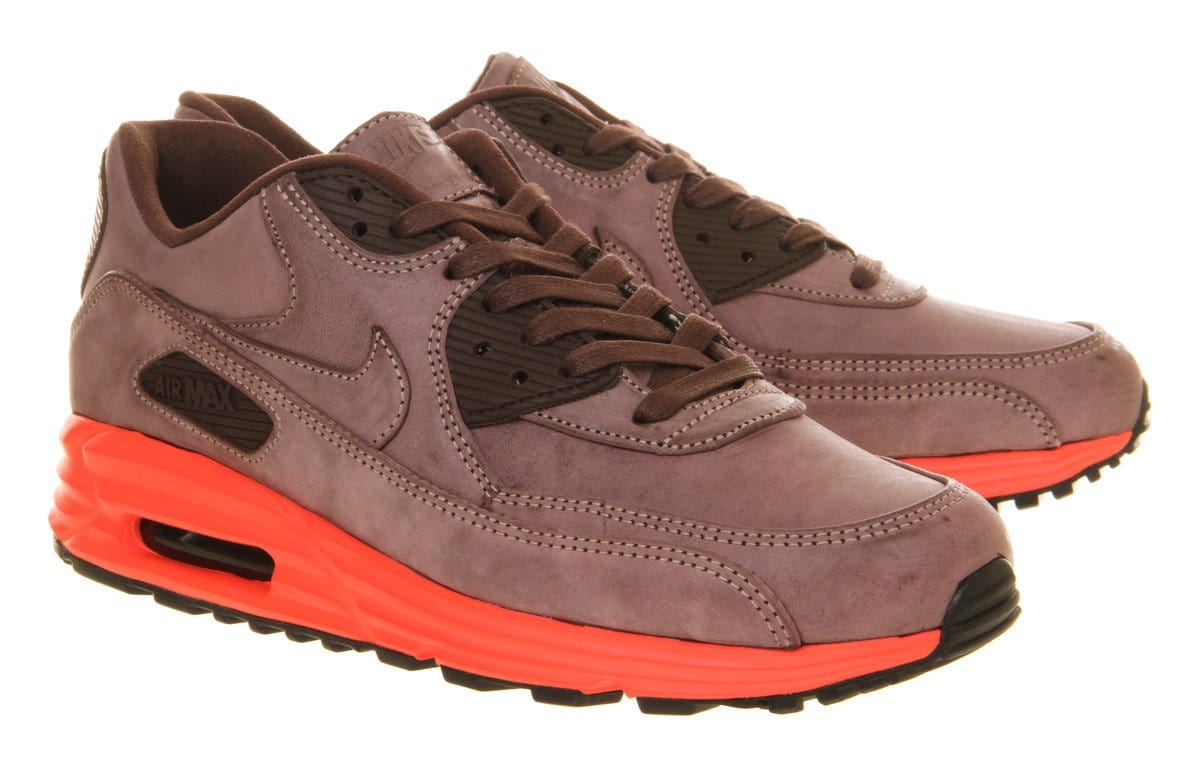 Nike Air Max Lunar 90 Prm Mahogany Bright Crimson QS — UK 3 | EU 35.5 | US 3.5 — Detail View