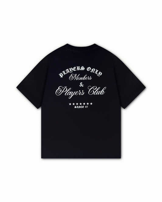 PLAYERS ONLY BLACK EMBROIDERED TEE — Small — Side View