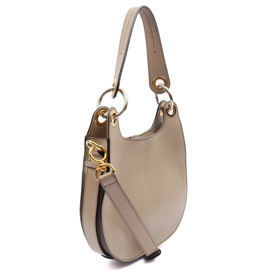 Chloe Shoulder Bag Tess - Medium in Motty Grey, Leather — Side View