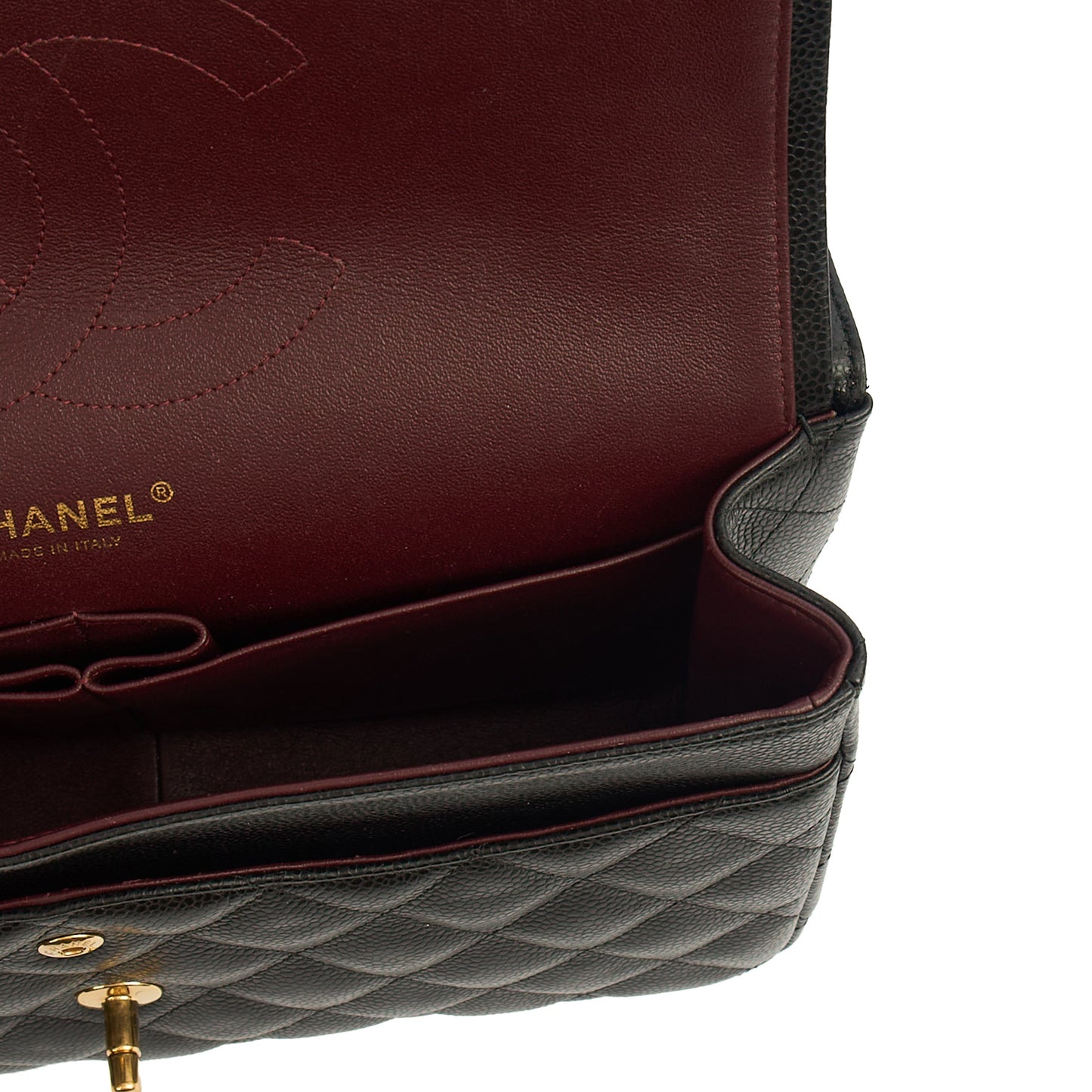 Chanel Shoulder Bag Classic Double Flap - Large in Black, Caviar Leather — Alternate View 24