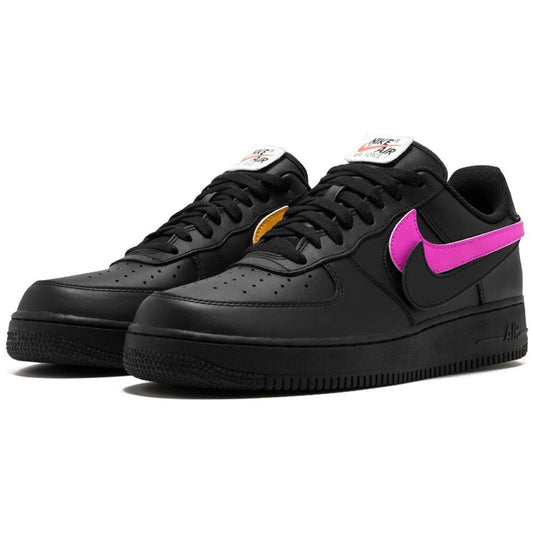 Nike Air Force 1 07 QS Velcro Black Swoosh Pack — UK 3 | EU 35.5 | US 3.5 — Side View
