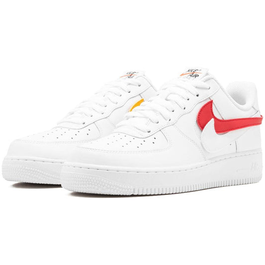 Nike Air Force 1 07 QS Velcro White Swoosh Pack — UK 3 | EU 35.5 | US 3.5 — Side View