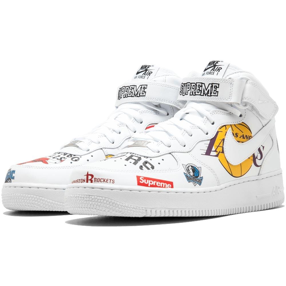 Supreme x NBA x Air Force 1 Mid 07 'White' — UK 3 | EU 35.5 | US 3.5 — Detail View