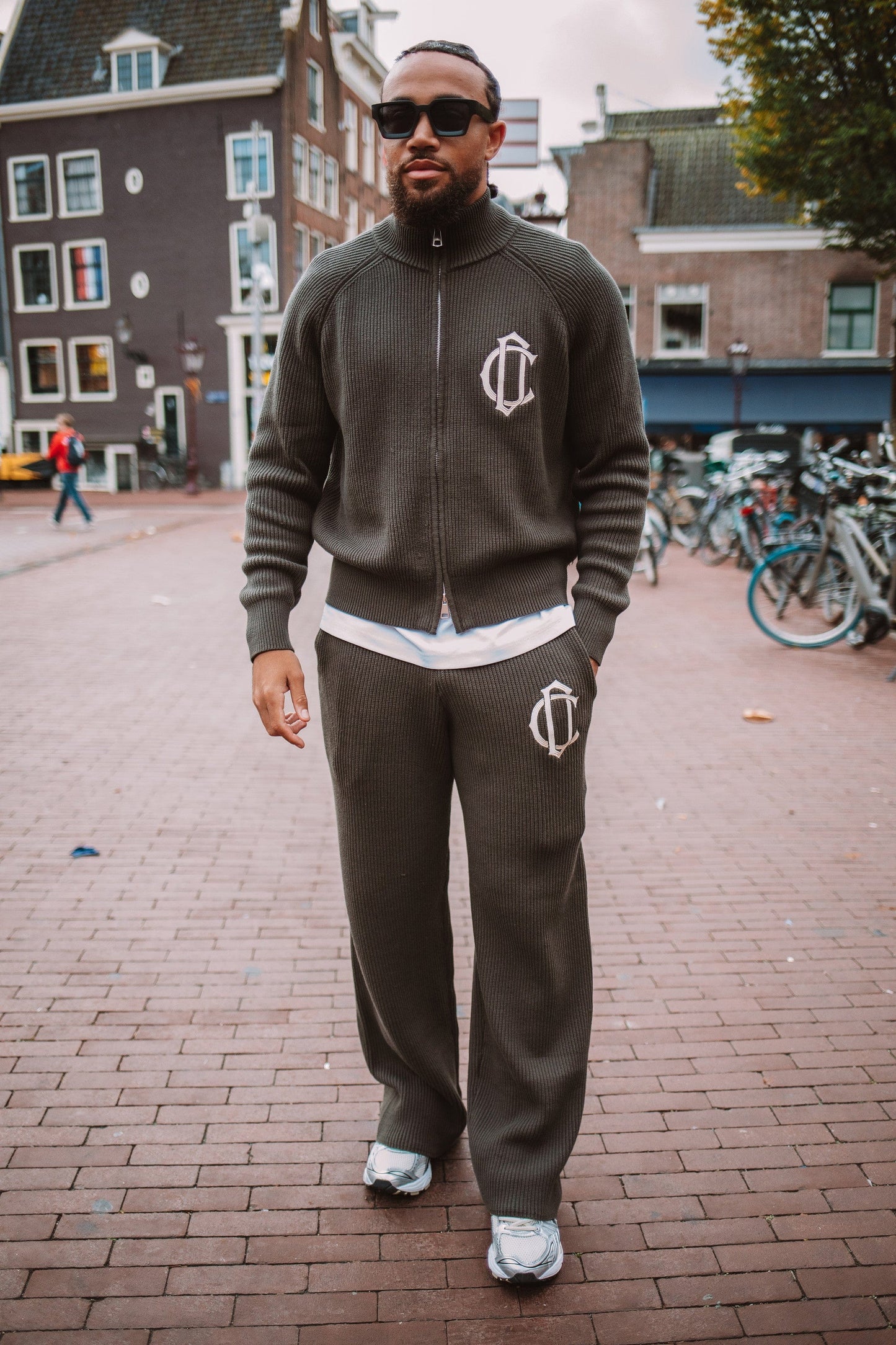 Cardair CD Emblem Knit Joggers - Olive — S — Side View