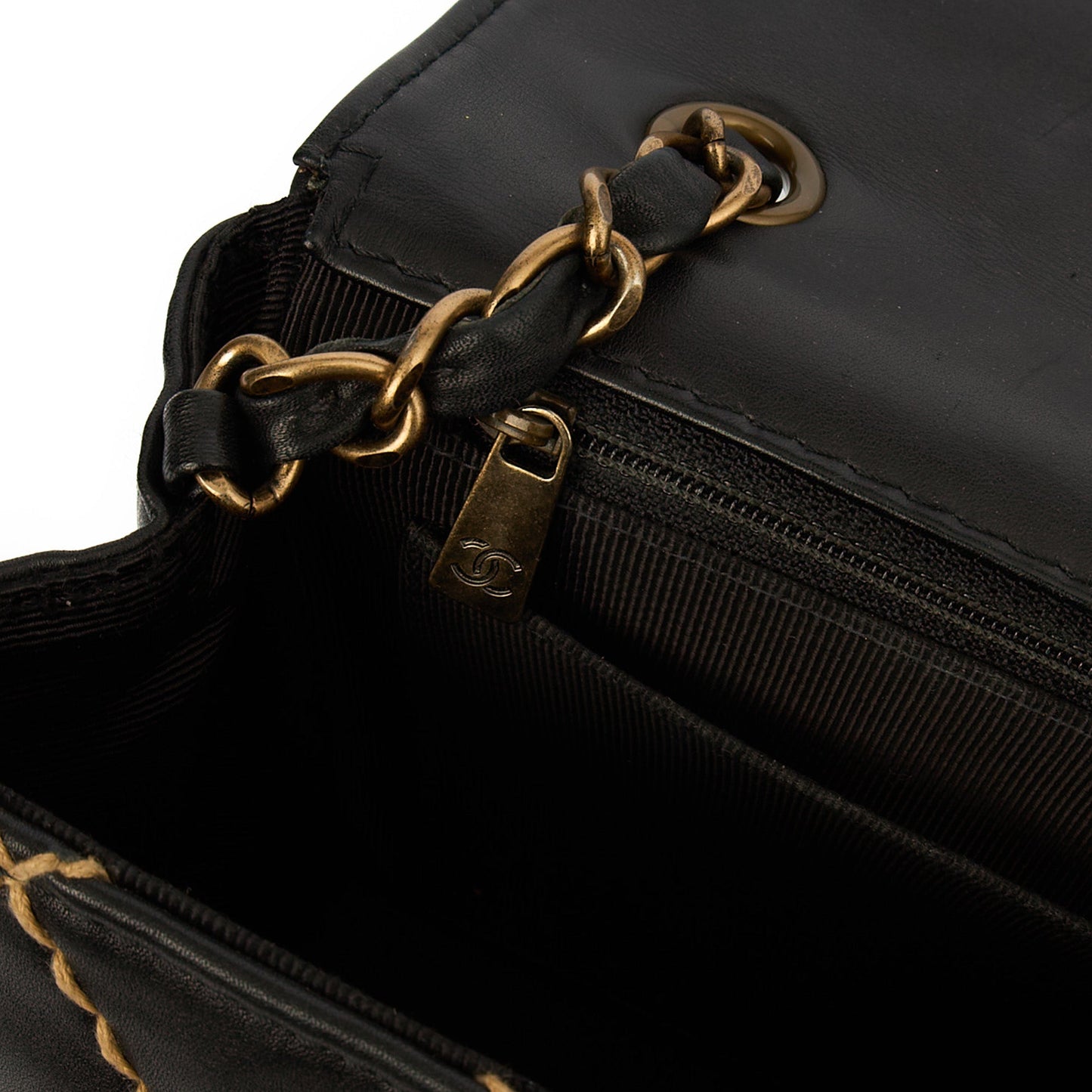 Chanel Shoulder Bag Wildstitch Flap Bag in Black, Leather — Alternate View 30