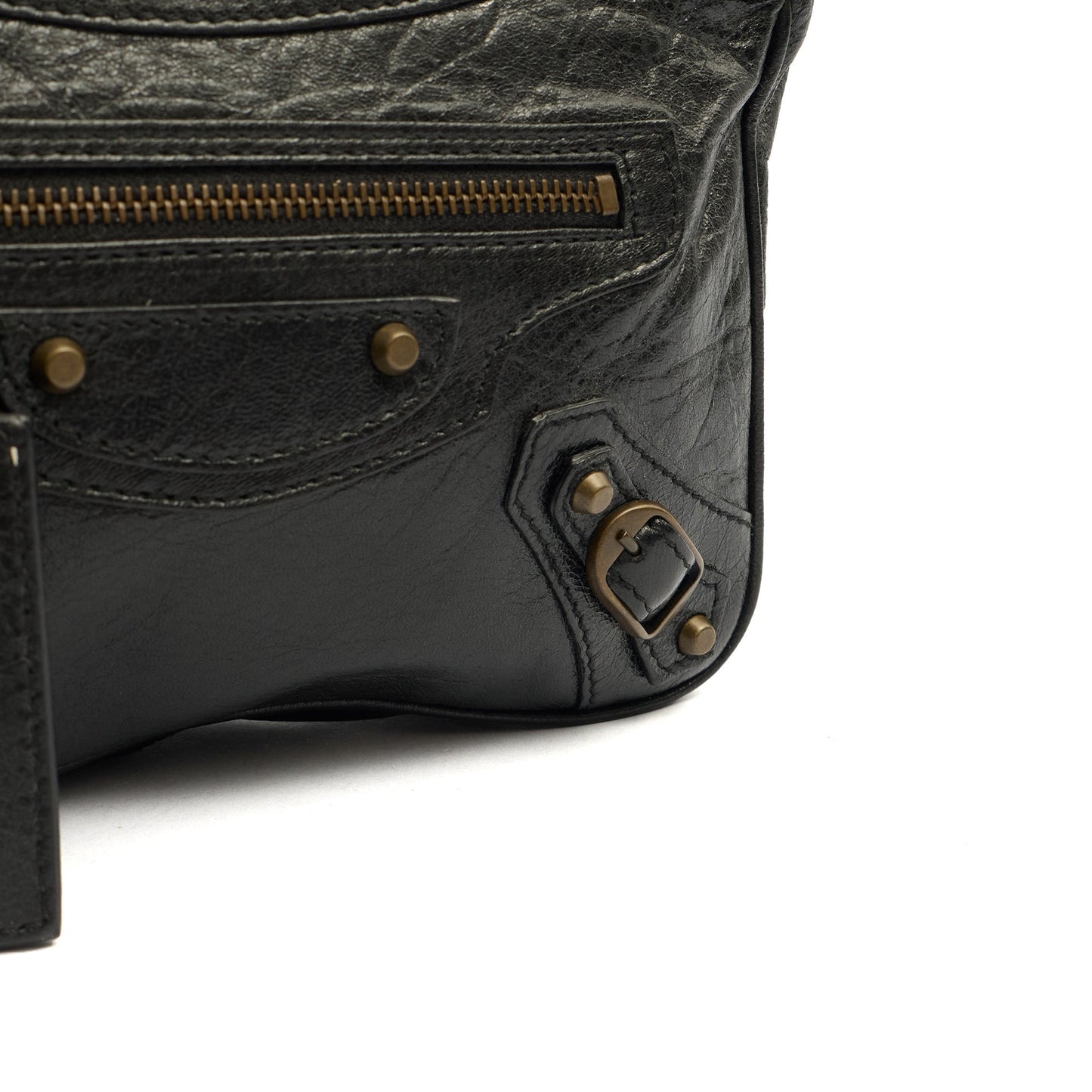 Balenciaga Shoulder Bag Motocross Crossbody in Black, Leather — Alternate View 12