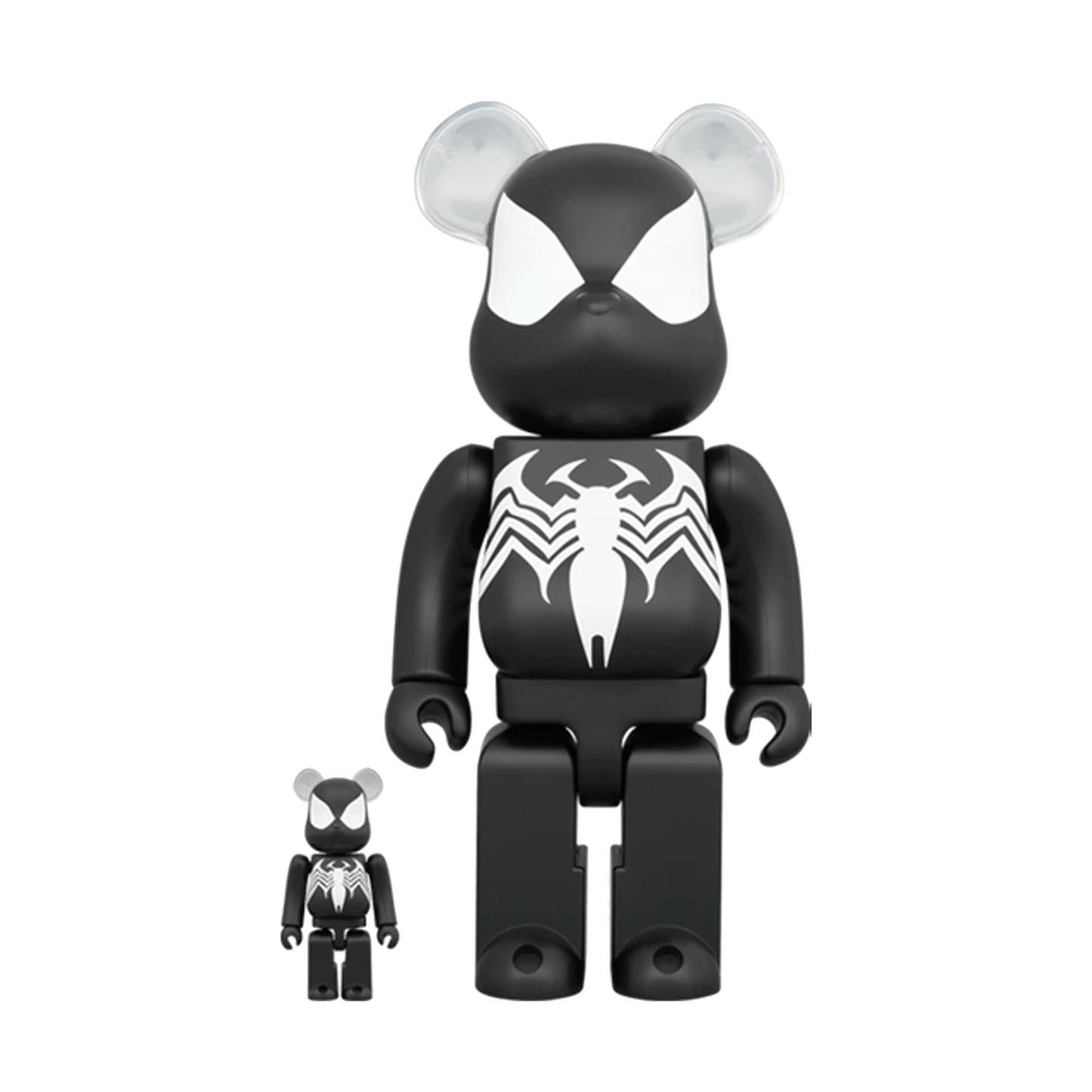 Bearbrick x Marvel Spider-Man Black Costume 100% & 400% Set — Front View