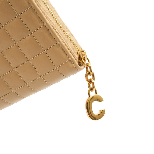 Celine Wallet in Cream, Leather — Side View