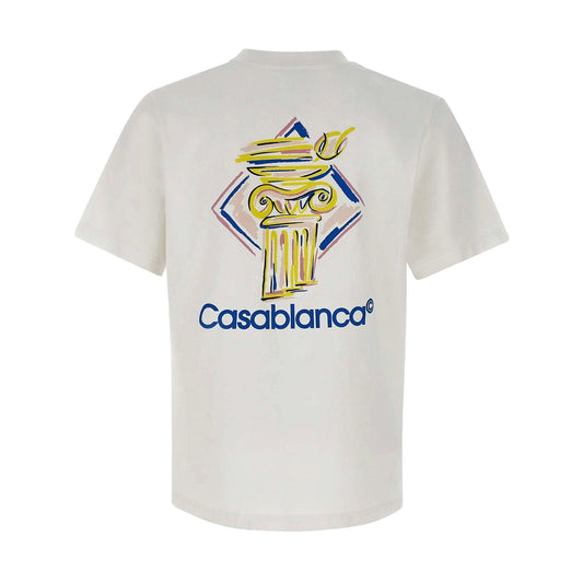 Casablanca Diamond Column T-Shirt 'White' — XXS — Side View