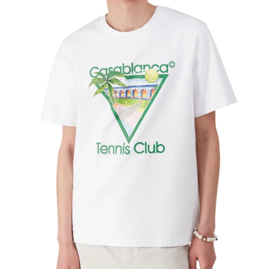Casablanca Tennis Club Icon T-Shirt 'White' — XXS — Side View