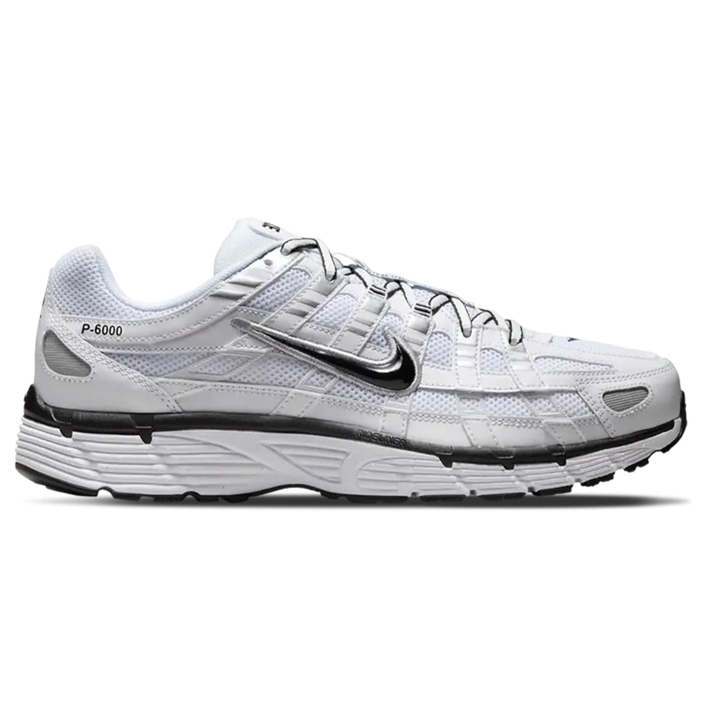 Nike P-6000 'White Metallic Silver Black' — UK 3 | EU 35.5 | US 3.5 — Side View