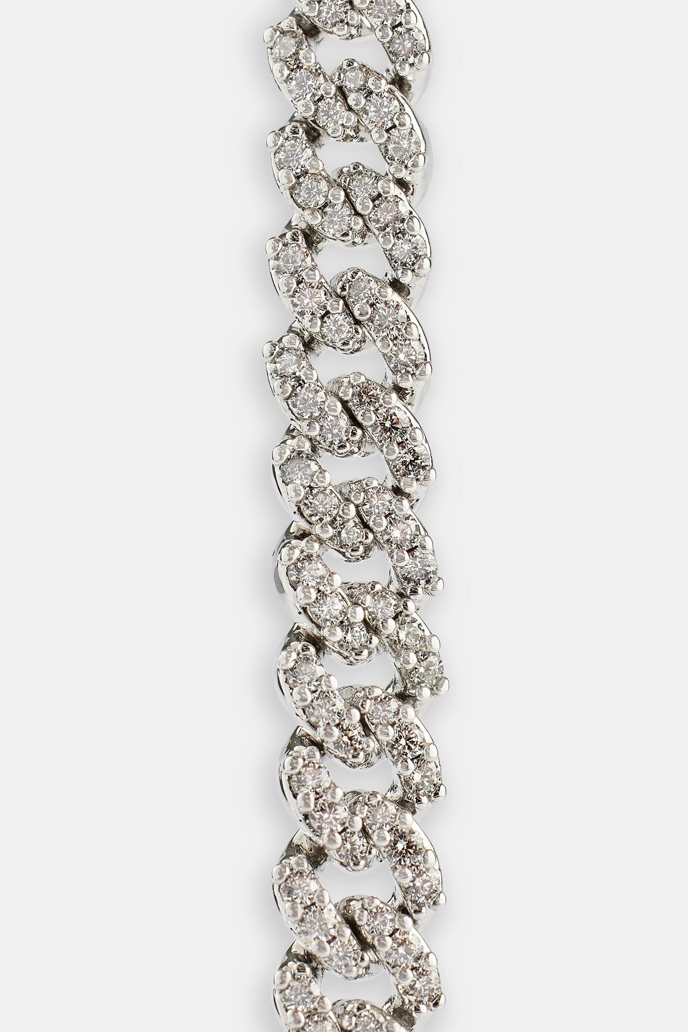 Cernucci Iced Cuban Link Bracelet - 5mm - White — 6" — Top View