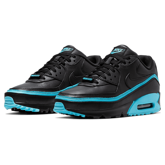 Undefeated x Nike Air Max 90 'Black Blue Fury' — UK 3 | EU 35.5 | US 3.5 — Side View