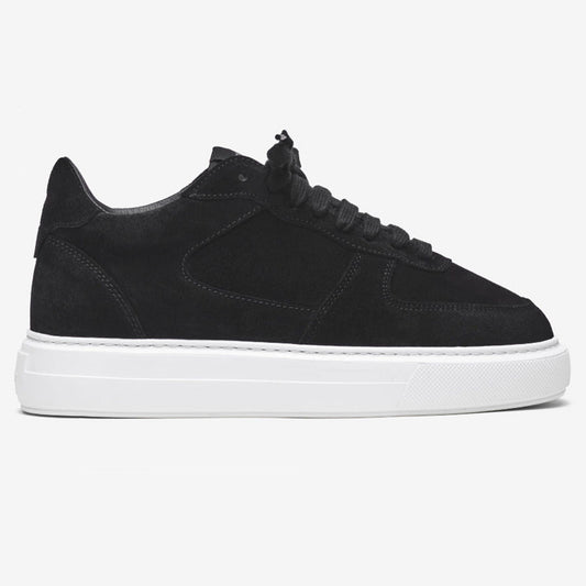 Cleens Court Trainer 'Black Suede' — UK 3 | EU 37 | US 4 — Side View