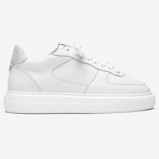 Cleens Court Trainer 'White Tumbled Leather' — UK 3 | EU 37 | US 4 — Side View