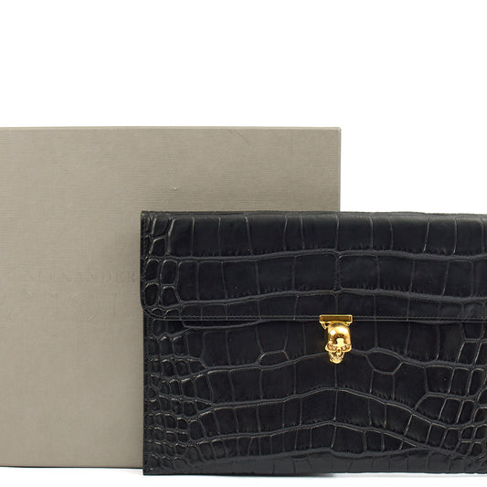 Alexander McQueen Clutch Box Clutch Skull in Black, Leather — Side View