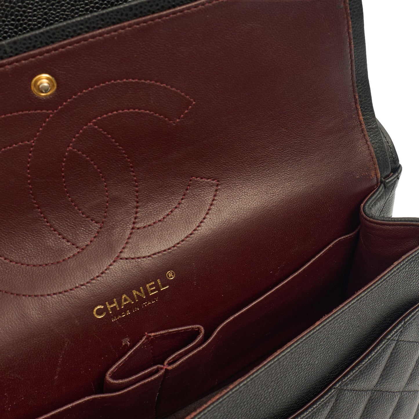 Chanel Shoulder Bag Classic Double Flap - Large in Black, Caviar Leather — Alternate View 11