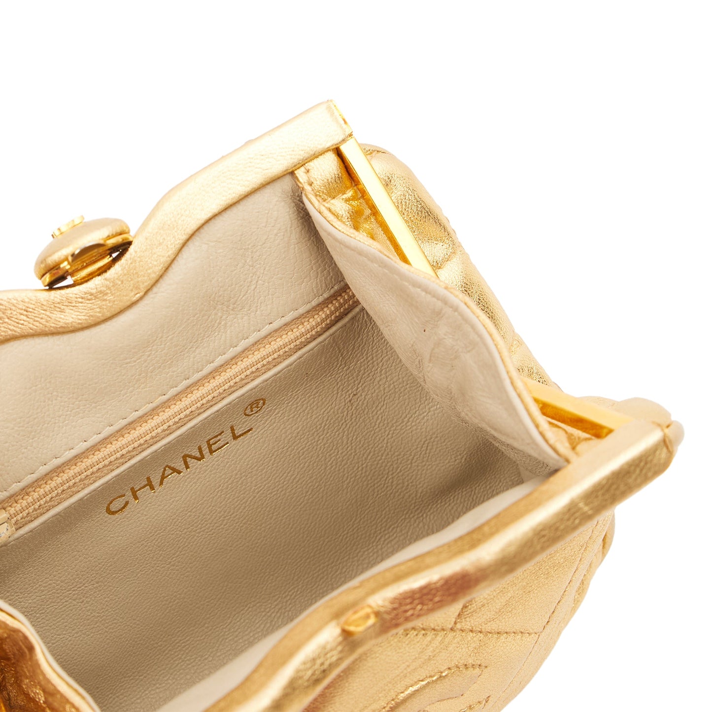 Chanel Cross Body Belt Bag in Metallic, Calfskin Leather — Alternate View 20
