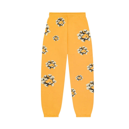 Denim Tears x Cactus Plant Flea Market Cactus Tears Wreath Sweatpants 'Yellow' — XXS — Side View