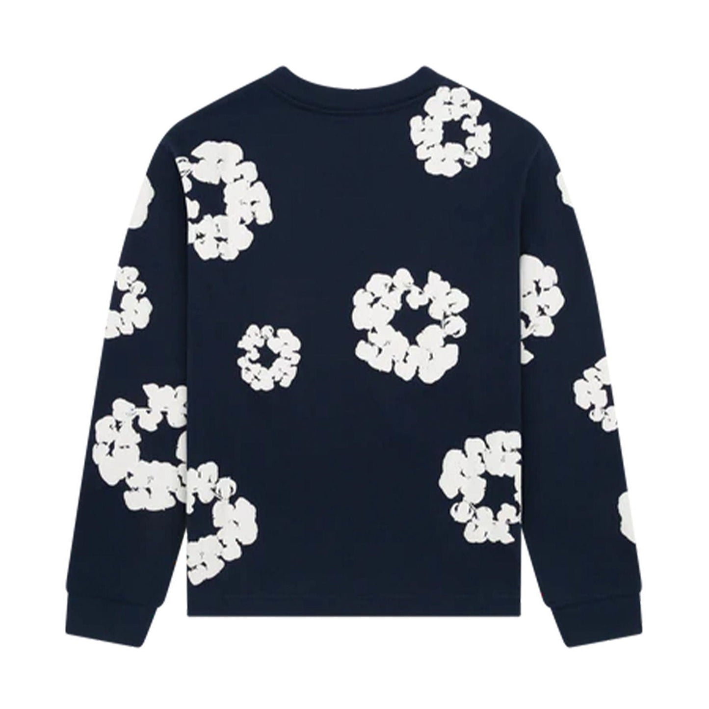 Denim Tears The Cotton Wreath Long Sleeve Tee 'Navy' — XXS — Side View